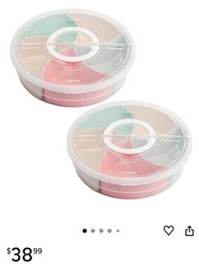 ✨ Set of 2 Snack Serving Trays / Snackle Boxes with Lids & Dividers 🧺 Picnic